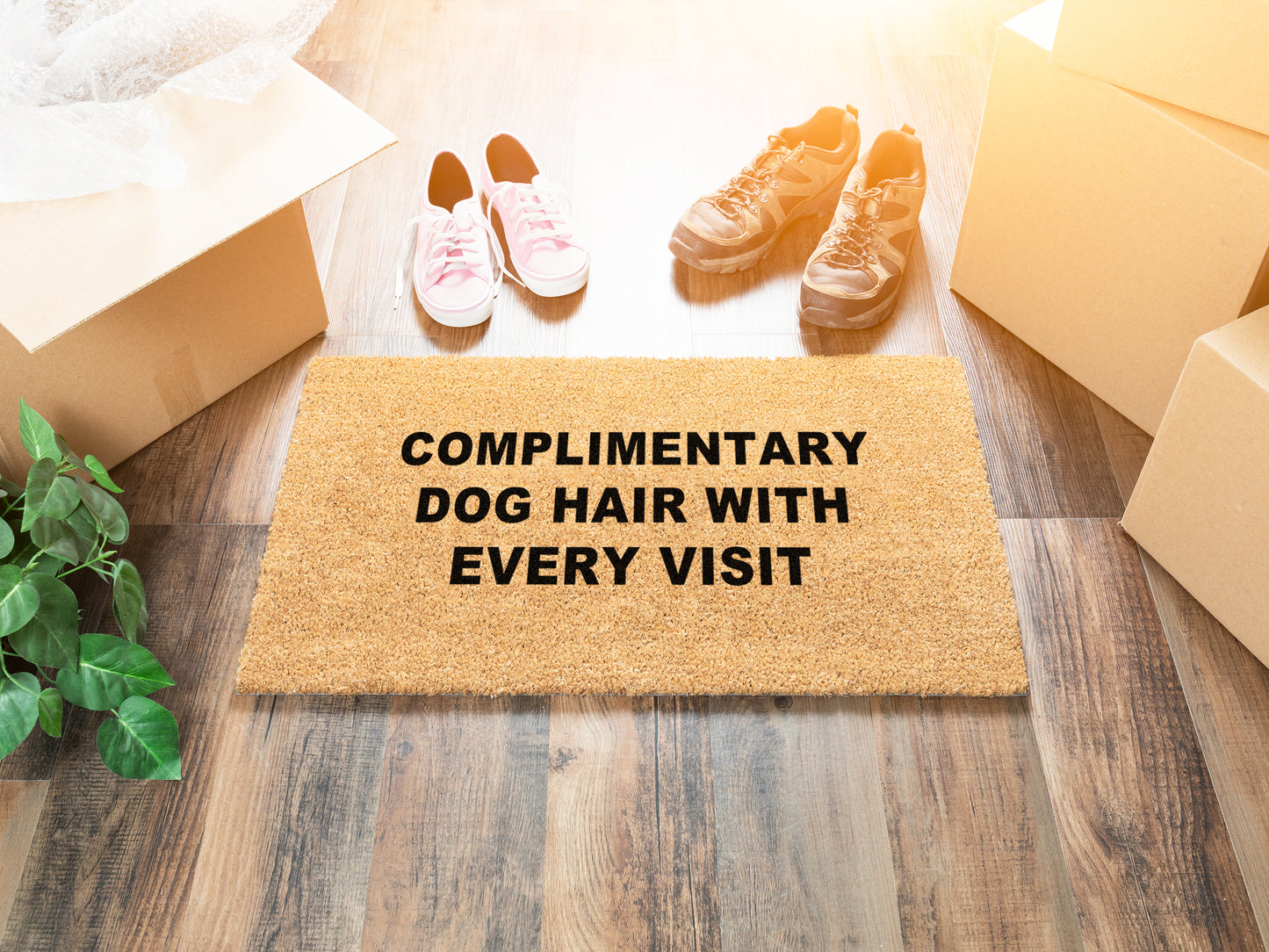 Complimentary Dog Hair With Every Visit Doormat | Funny Dog Doormat