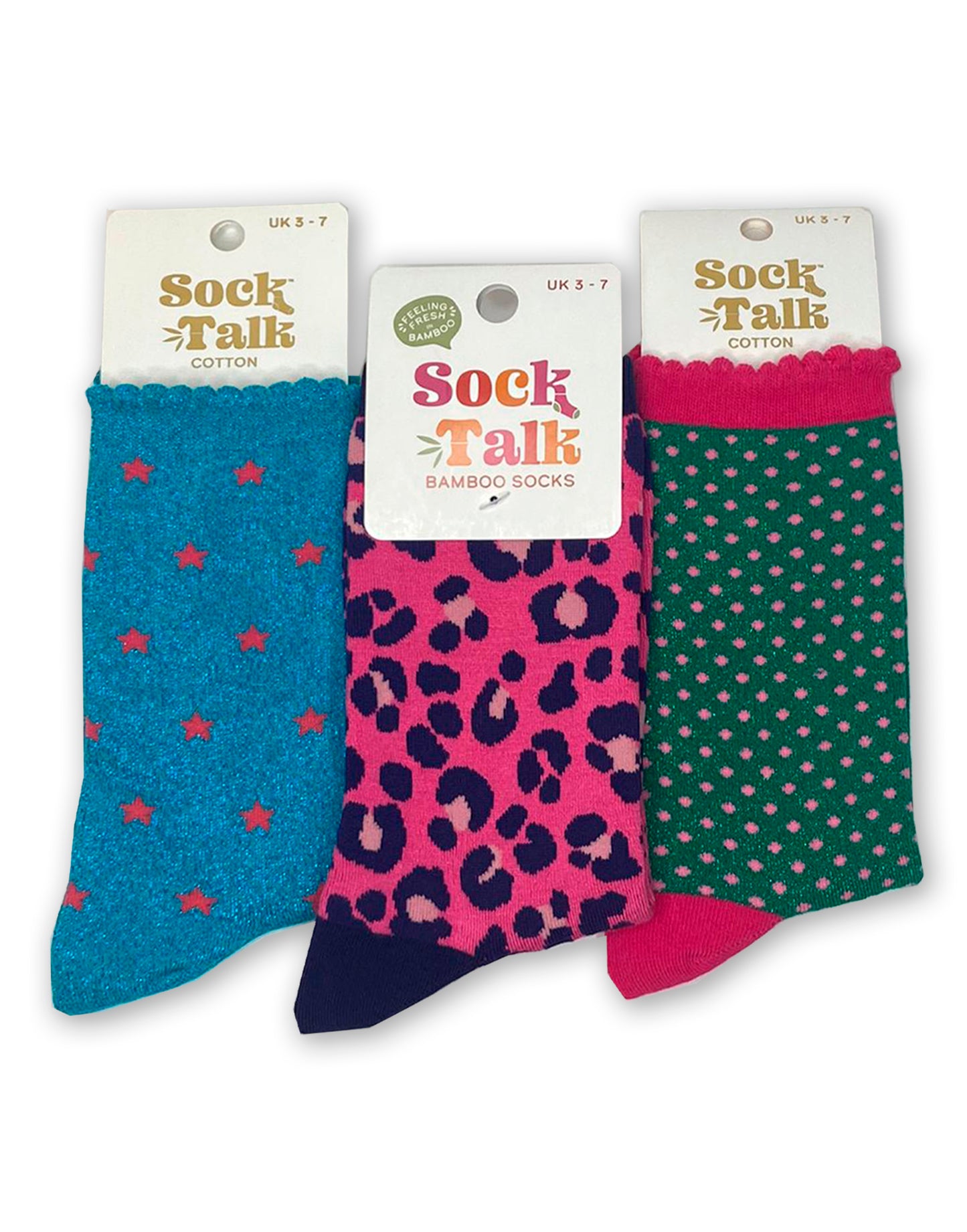 Sock Talk Glitter Leopard Bamboo Socks Gift Box Set