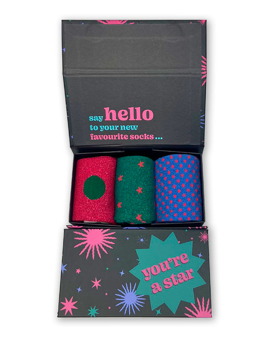 Sock Talk Glitter Socks Gift Box Set