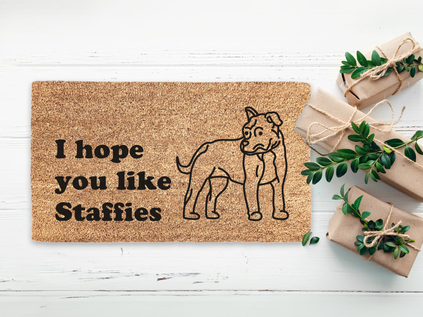 Hope You Like Staffies Doormat | Staffordshire Bull Terrier Doormat