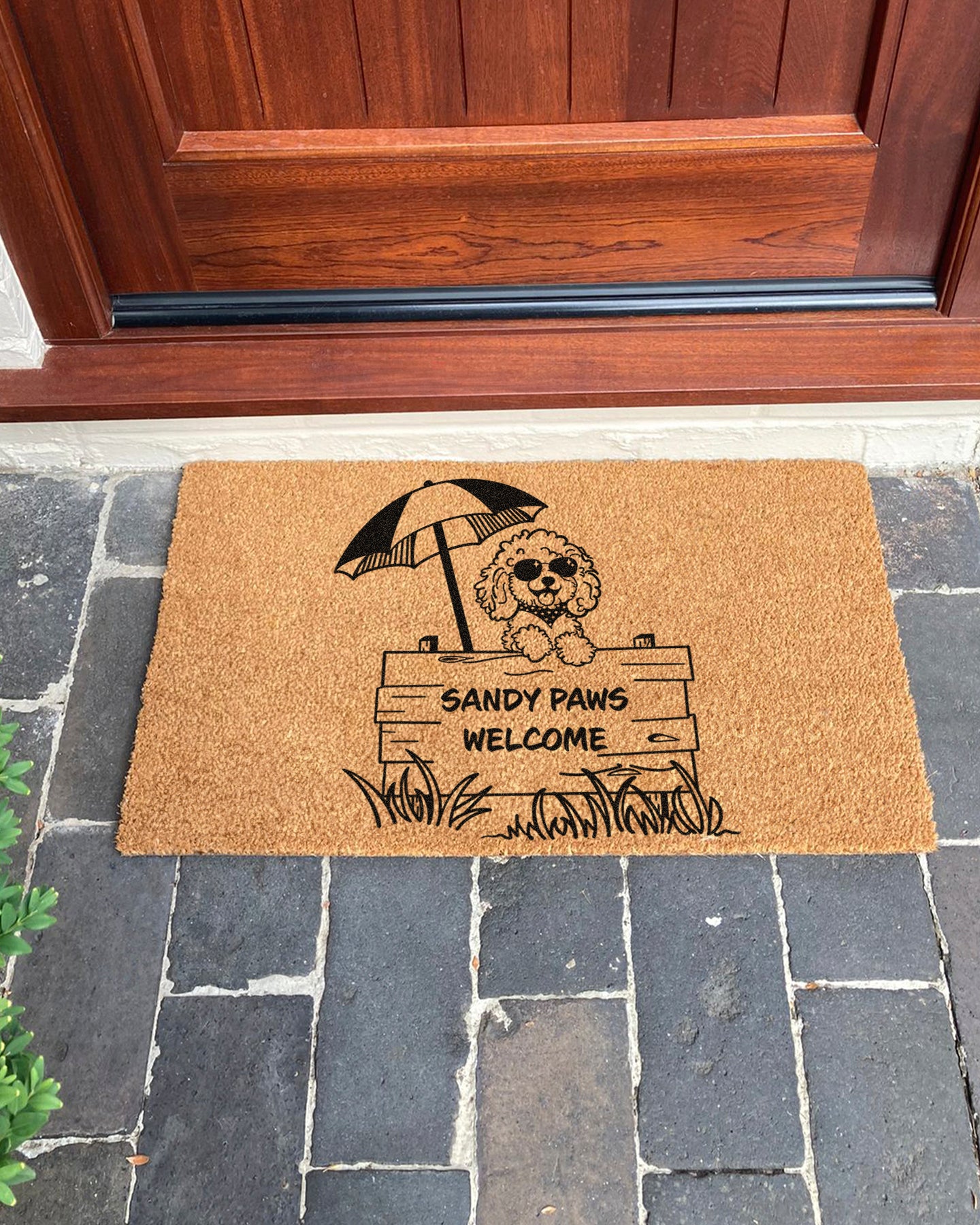 Sandy Paws Welcome Cockapoo Doormat | Coastal Home Decor