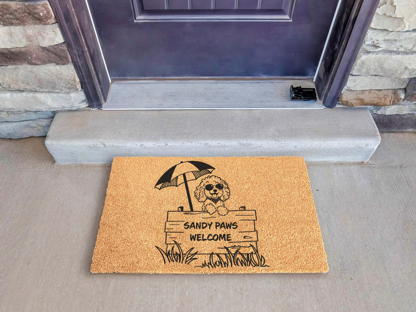 Sandy Paws Welcome Cockapoo Doormat | Coastal Home Decor