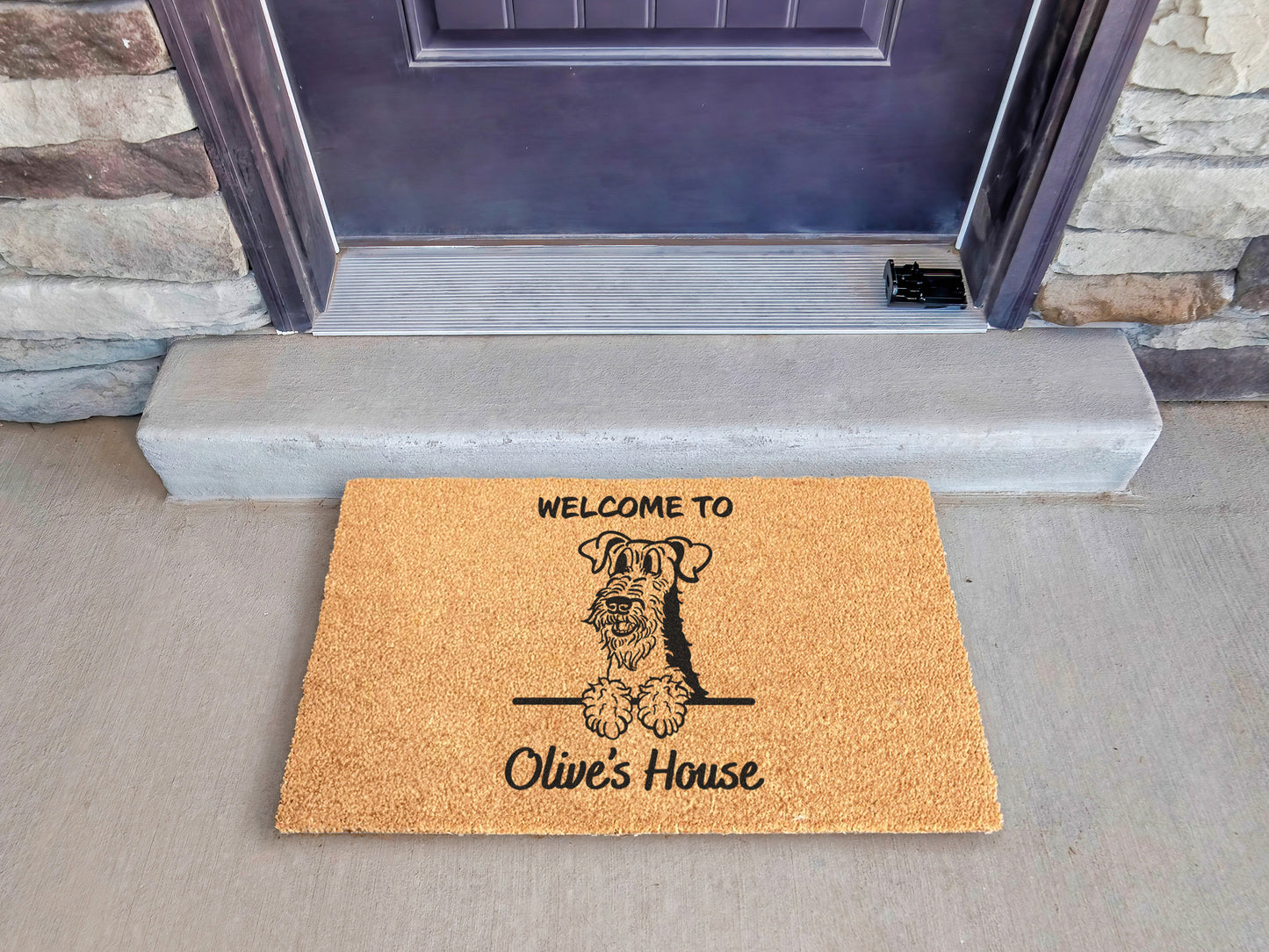 Airedale Terrier Custom Doormat | Welsh Terrier, Lakeland Terrier | Dog Lover Gift