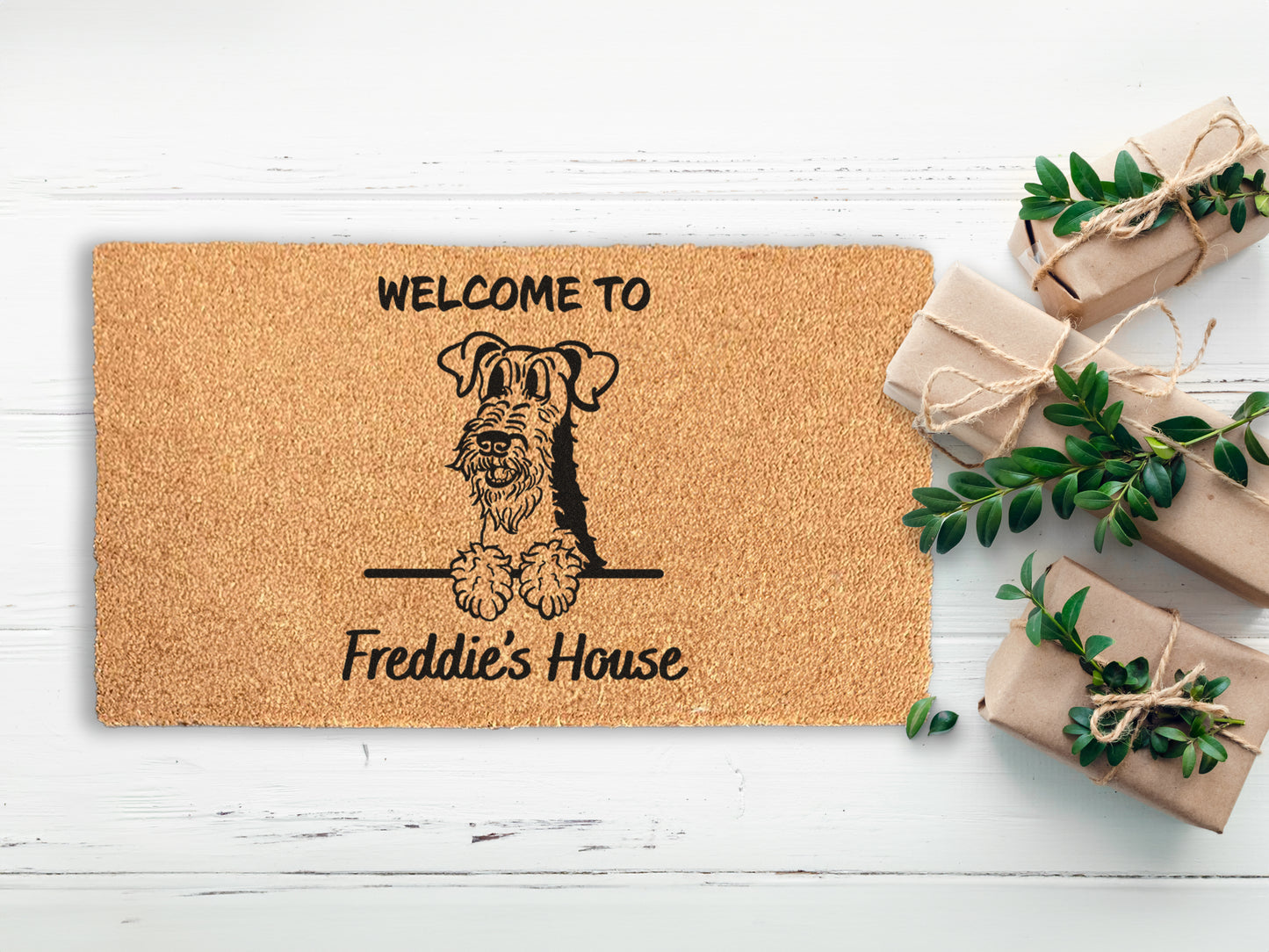 Airedale Terrier Custom Doormat | Welsh Terrier, Lakeland Terrier | Dog Lover Gift