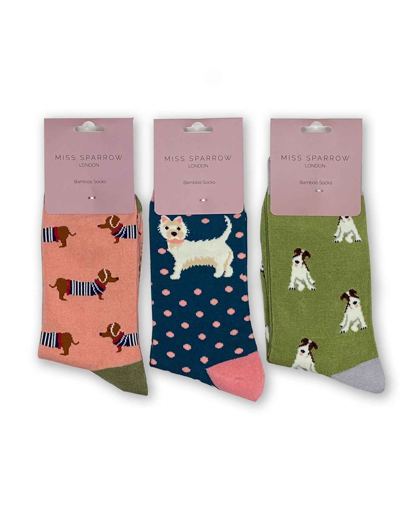 Miss Sparrow Dog Bamboo Socks Gift Box Set