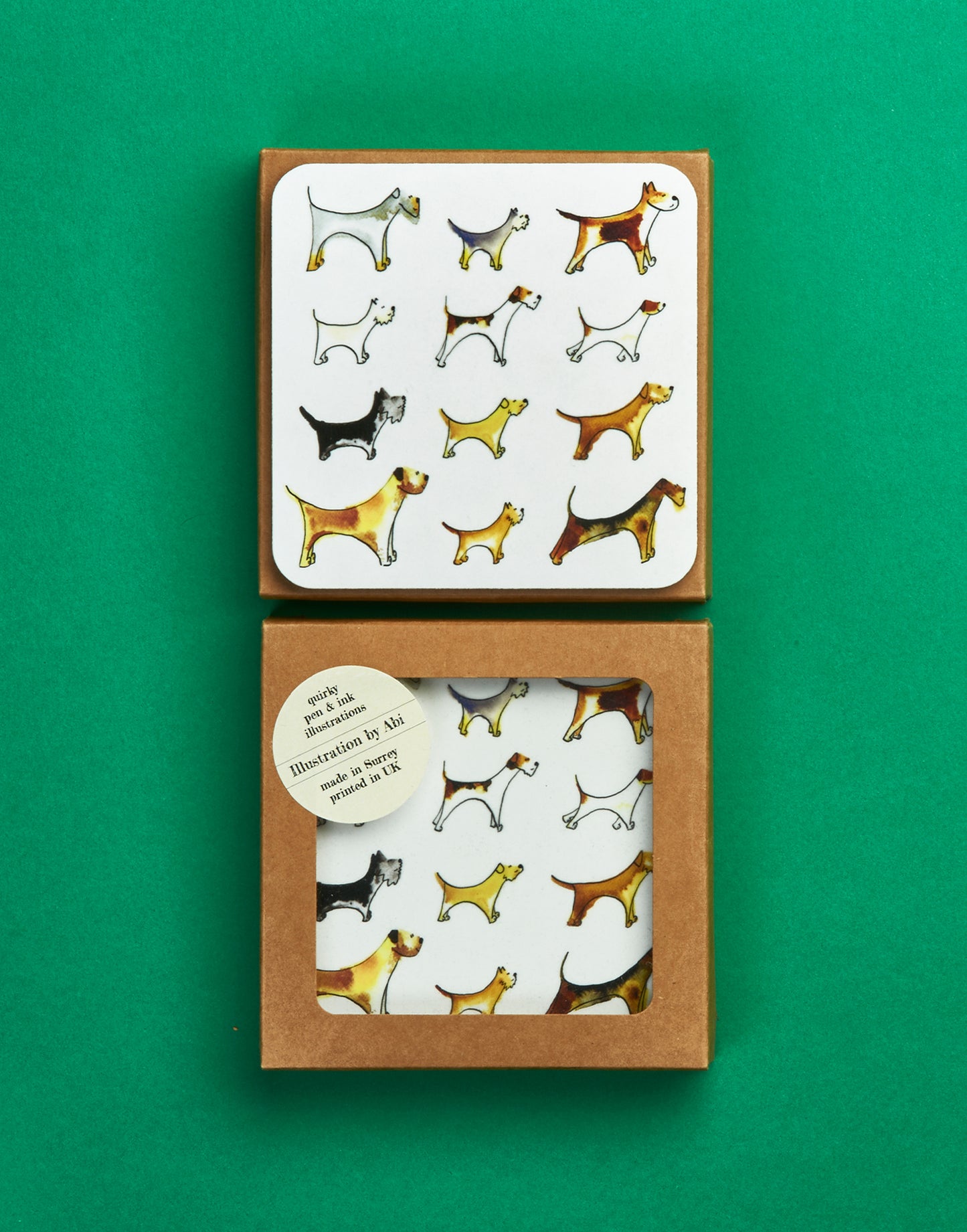Set of Four Terrier Coasters