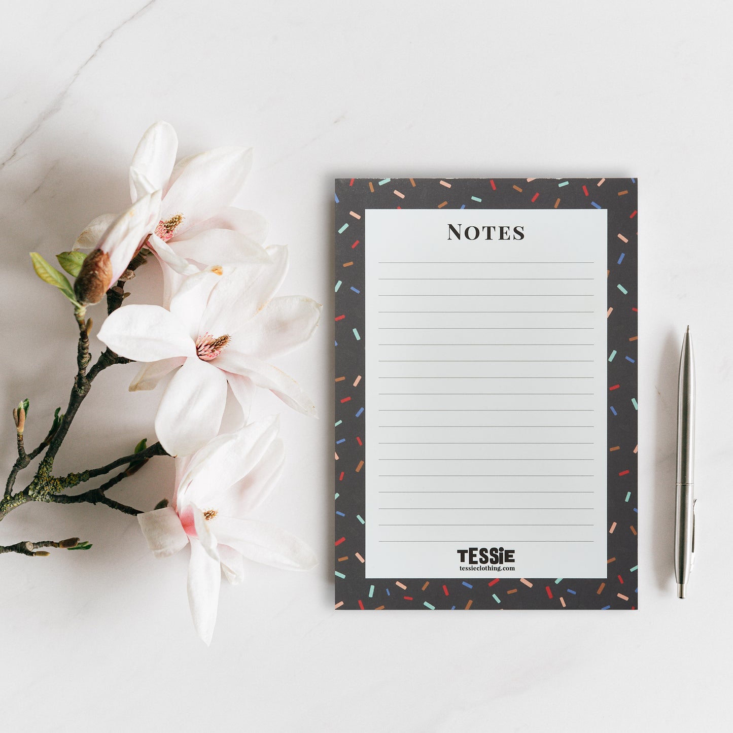 Confetti Black Print A5 Notepad