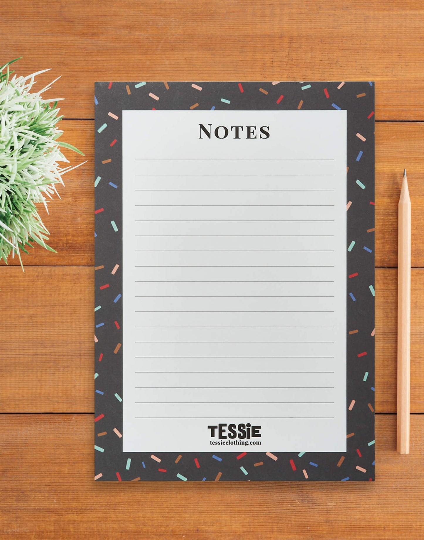 Confetti Black Print A5 Notepad