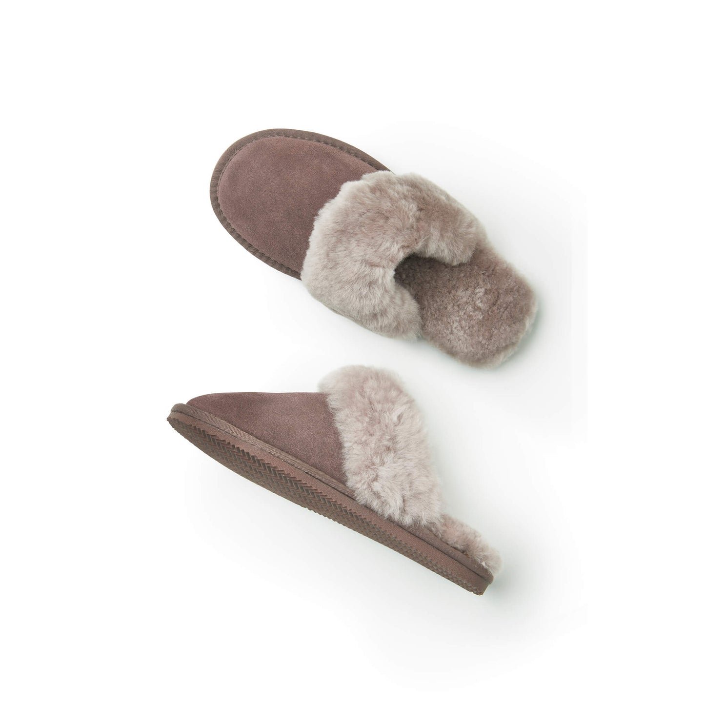Tessie Sheepskin Slipper Mules | Dolly Slipper Mules | Truffle Grey Sheepskin Slipper Mules