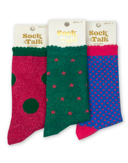 Sock Talk Glitter Socks Gift Box Set