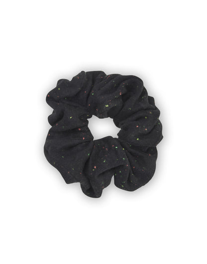 Tessie Confetti Black Scrunchie | Black Hair Scrunchie | Black Hair Tie | Jersey Scrunchie