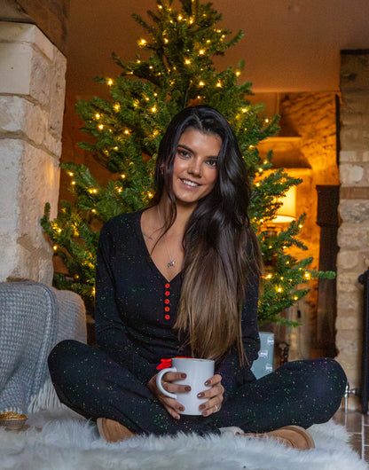 Confetti Black Long Sleeve Top - Mix & Match Loungewear & Pyjamas