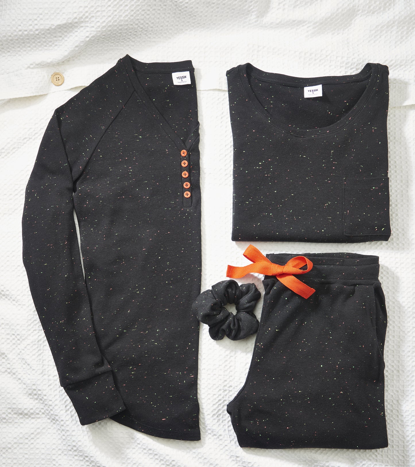 Confetti Black Long Sleeve Top - Mix & Match Loungewear & Pyjamas