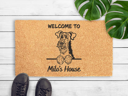 Airedale Terrier Custom Doormat | Welsh Terrier, Lakeland Terrier | Dog Lover Gift