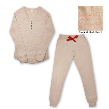 Confetti Oat Long Sleeve Top & Trouser Pyjamas Set