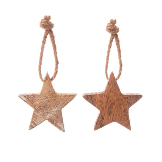 Wooden Star Tree Decoration