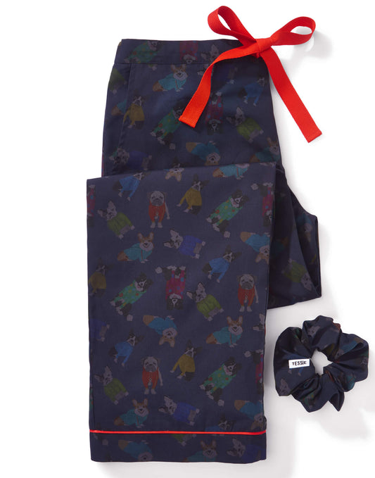 Rascal Dog Print Pyjama Trousers & Scrunchie Set