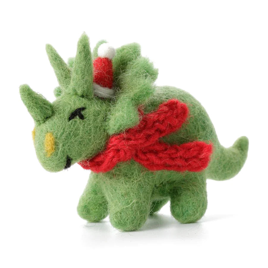 Dinosaur Triceratops Felt Tree Decoration